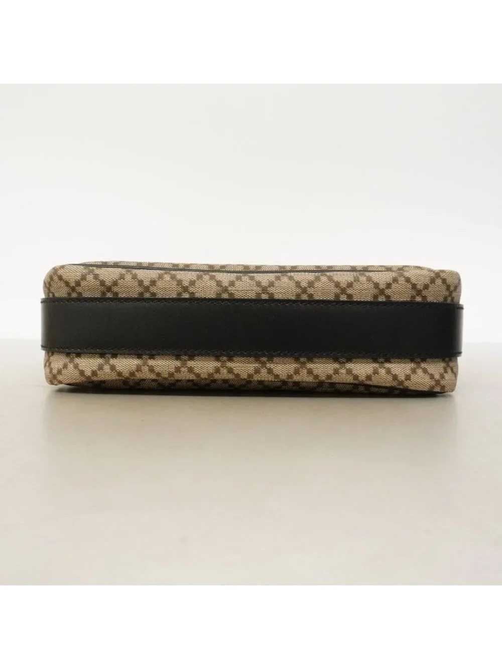 Gucci Shoulder Bag Diamante Beige Black Silver